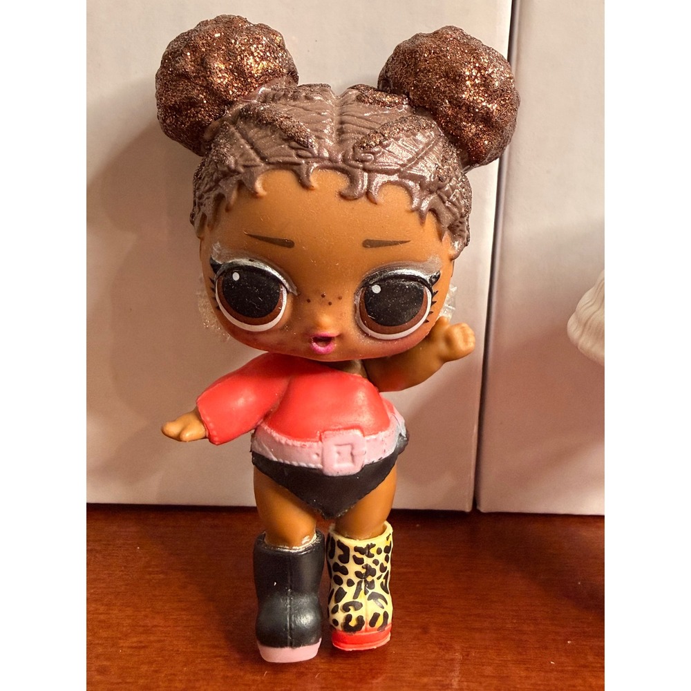 LOL Surprise Doll Lot Sis Cheer 80s BB Glitter Hair Animal Print Figures 3 Inch - Picture 4 of 7